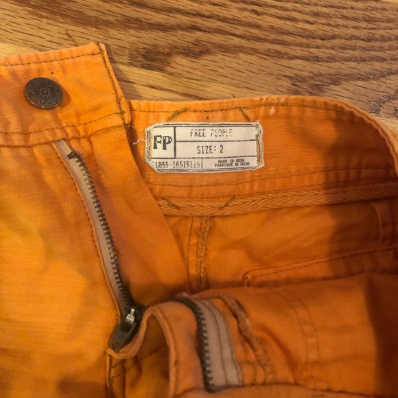Free People Orange Cotton Shorts - Picture 2 of 3